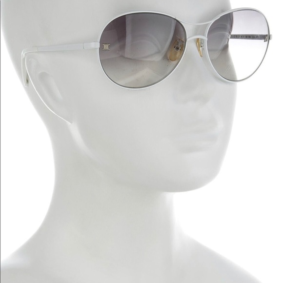 Celine Accessories - COPY - Celine White Metal Aviator Sunglasses From the Heidi Slimane Collection